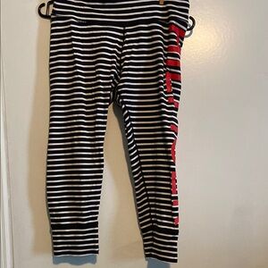 Tommy Hilfiger Striped Black and White Leggings M